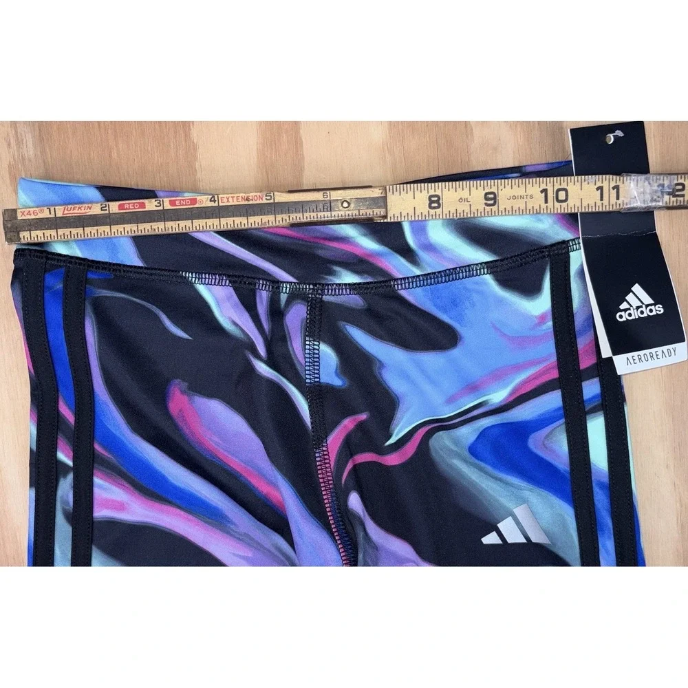 Adidas Girls Small 7-8 All Over‎ Print Biker Shorts Aeroready New